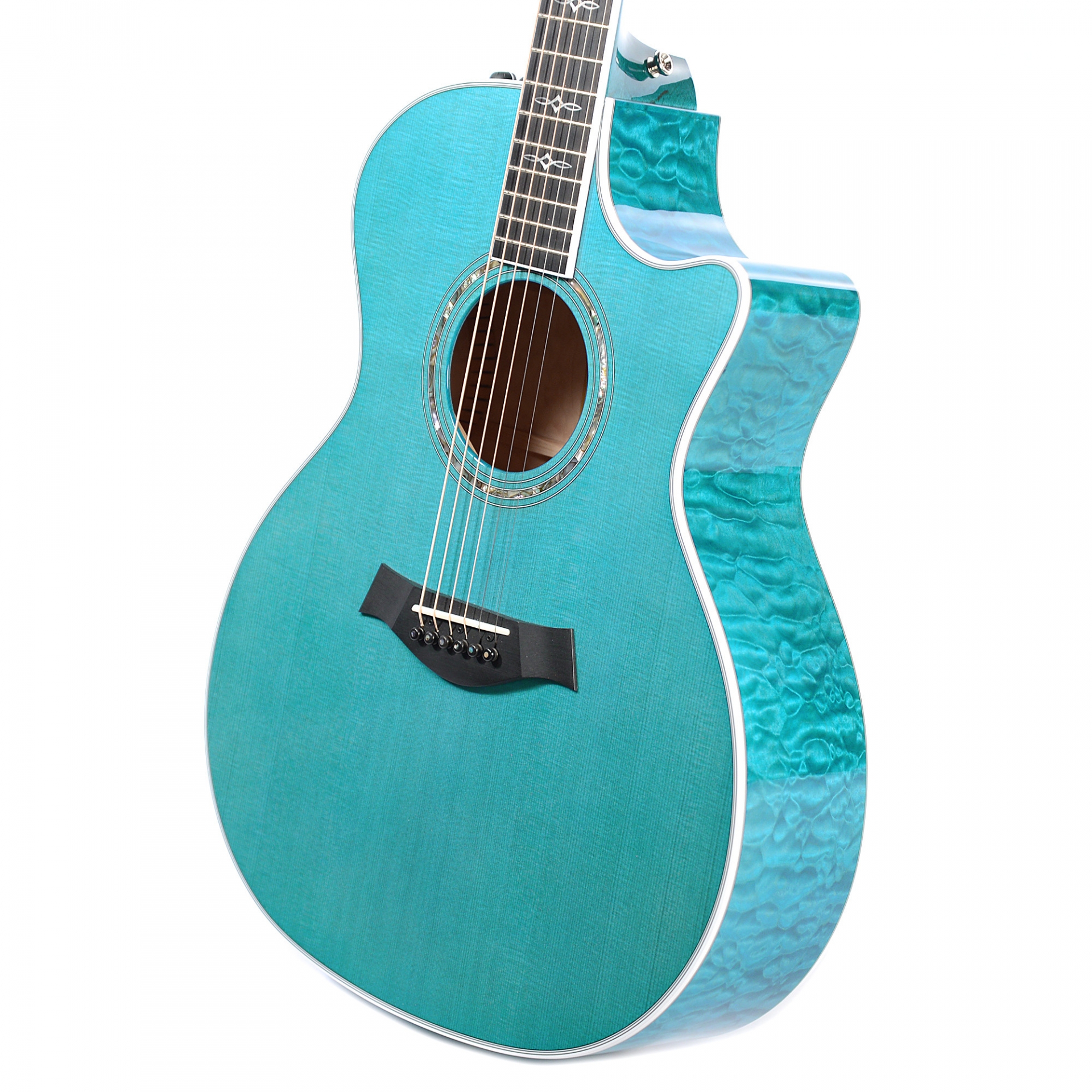 Taylor Custom Grand Auditorium AA Quilt Maple Koi Blue Cutaway Acoustic-Electric
