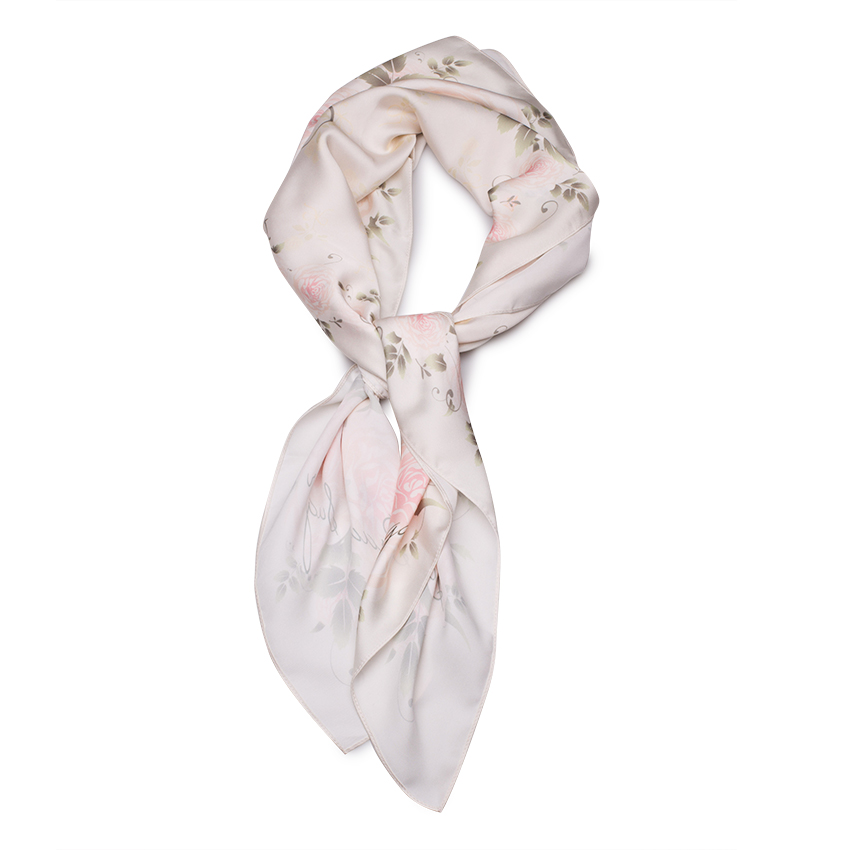 Signature Rose Scarf - ผ้าพันคอลายกุหลาบรุ่นซิกเนเจอร์ (มี 12 สี)
