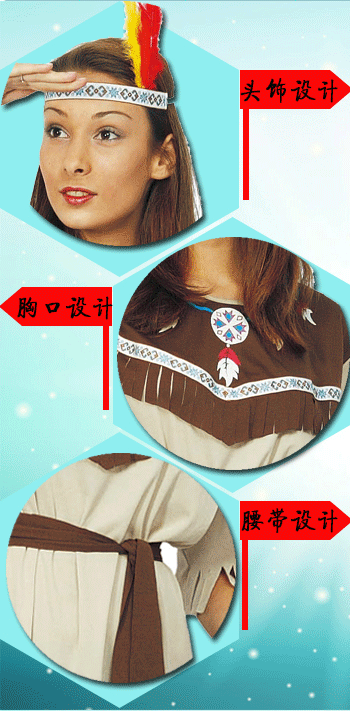 ชุดแฟนซีผู้ชายและหญิง ชุดมนุษย์หิน ชุดชนเผ่าดึกดำบรรพ์ ชุดย้อนยุค Aboriginal Costume ขนาดฟรีไซด์