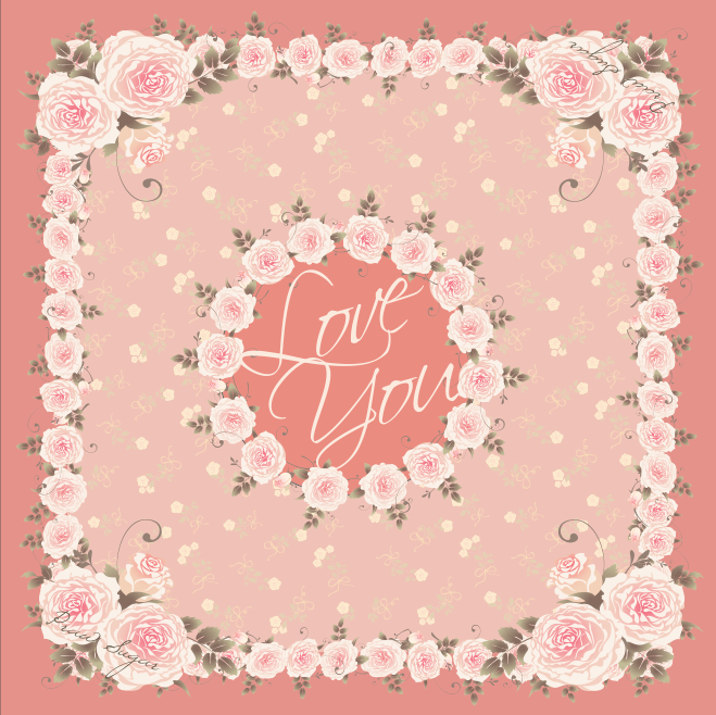 Signature Rose Scarf - ผ้าพันคอลายกุหลาบรุ่นซิกเนเจอร์ (มี 12 สี)