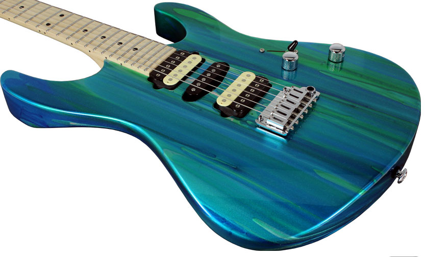 Suhr Pro M4 Guitar - Aqua Sparkle Drip