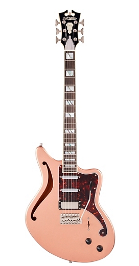 D Angelico Deluxe Series Bedford SH Limited-Edition Solidbody Electric Guitar with Tremolo Matte Rose Gold