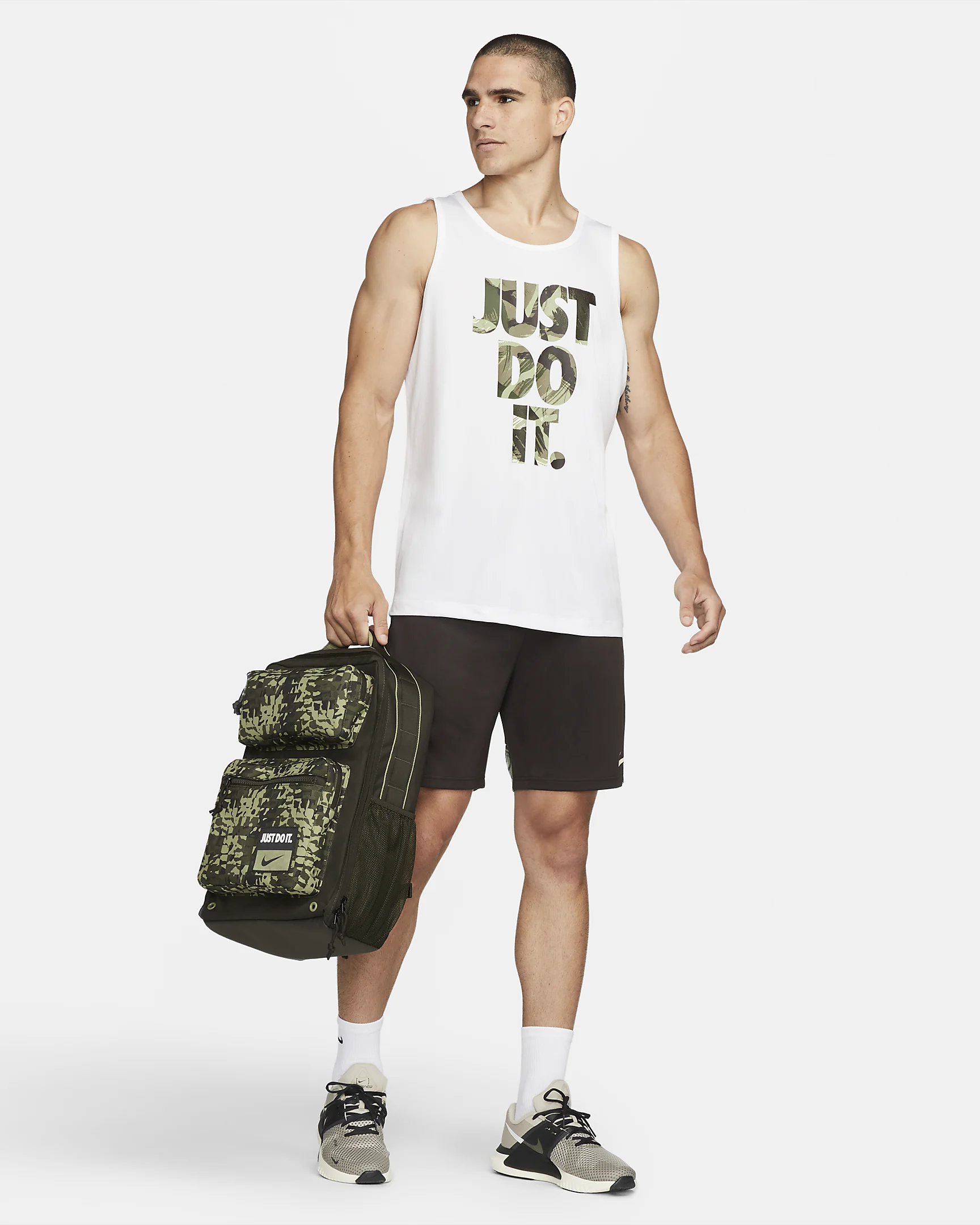 Nike Max Air Utility Speed Printed Training Backpack Green Camo 27L