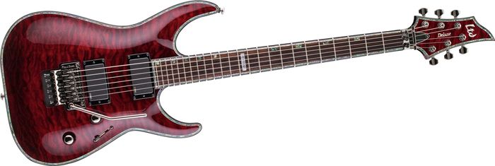 ESP LTD Deluxe H-1001QM Floyd Rose Electric Guitar (See-Thru Black Cherry)