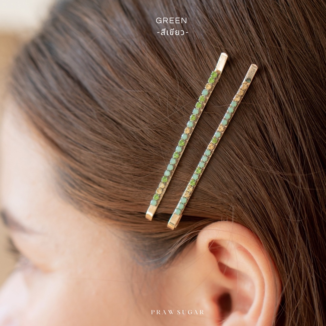 Classic Multi Color Hair Clip - กิ๊บติดผมคริสตัลเรียงหลากสี (มี 5 สี)