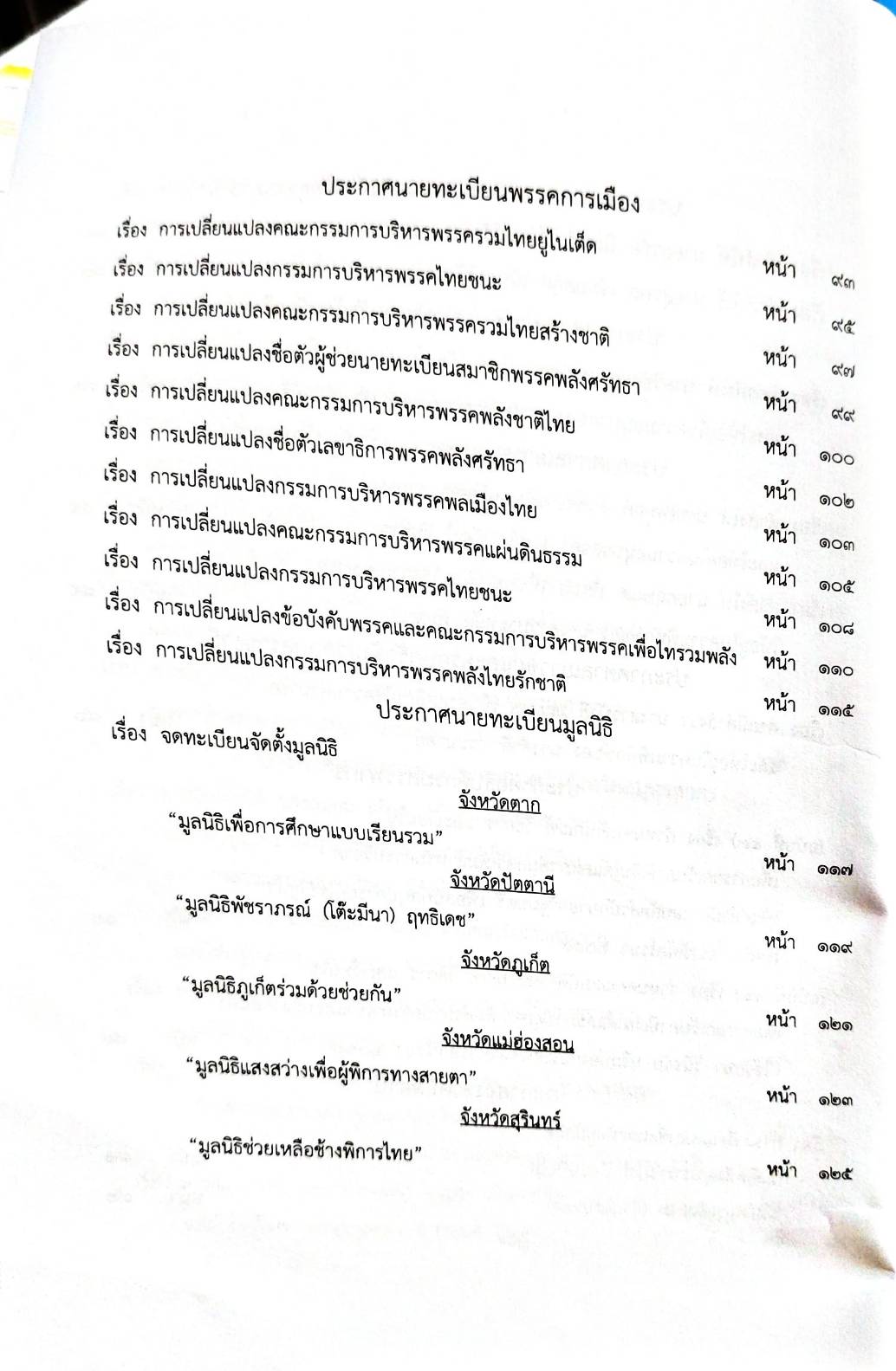 กฎหมายออกใหม่ 73/65 ประกาศกระทรวงมหาดไทย ประกาศรายชื่อฯ ประกาศศาลเยาวชนและครอบครัวจังหวัด.. สมาคม - มูลนิธิ