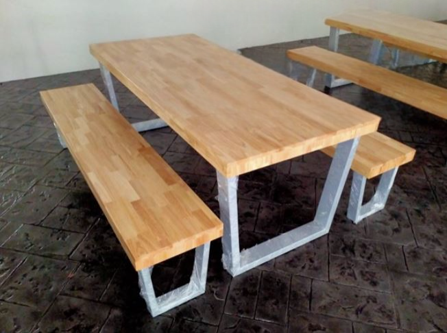 โต๊ะโรงอาหาร ไม้ยางพาราประสาน พร้อมม้สนั่ง 2 ตัว, โต๊ะโรงอาหาร,โต๊ะเก้าอี้ไม้,ชุดโต๊ะเก้าอี้ไม้, โต๊ะเก้าอี้โรงอาหาร, โต๊ะโรงอาหารโรงเรียน บริษัท โรงพยาบาล โรงงาน รับผลิตเฟอร์นิเจอร์