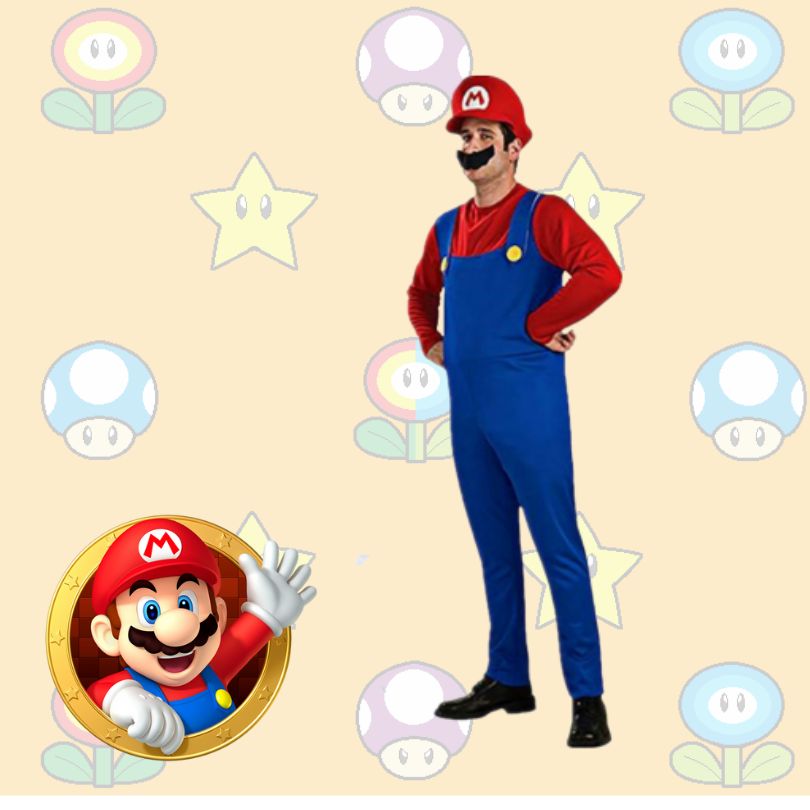 ชุดแฟนซีผู้ใหญ่ มาริโอ้สีแดง จาก game Mario มี ขนาด M 165-175, L 175-185