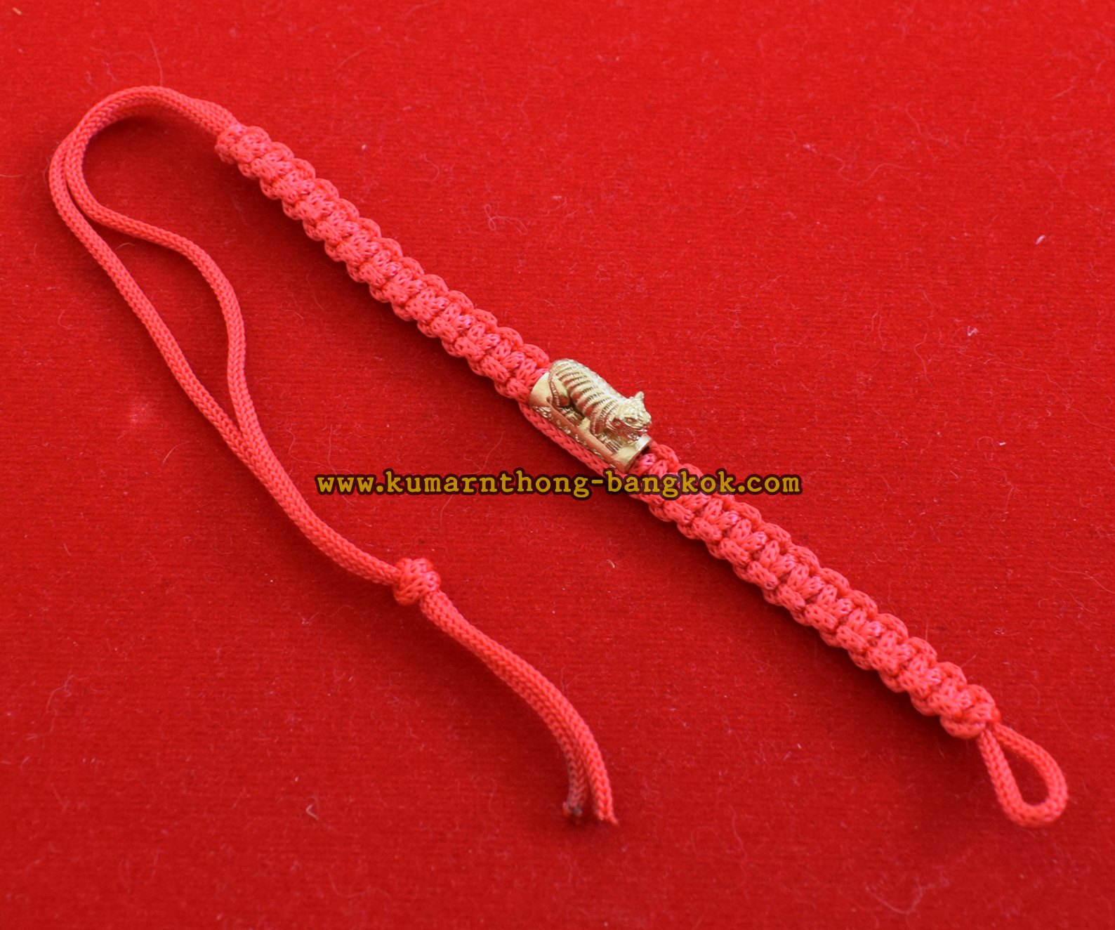 ตะกรุด ข้อมือเสือ วัดบางพระ (หลวงพ่อเปิ่น) จ.นครปฐม แบบเล็กเดี่ยว เชือกแดง ขนาดยาว 15ซม. ออกบูชาปี 2553 (ของแท้จากวัด)