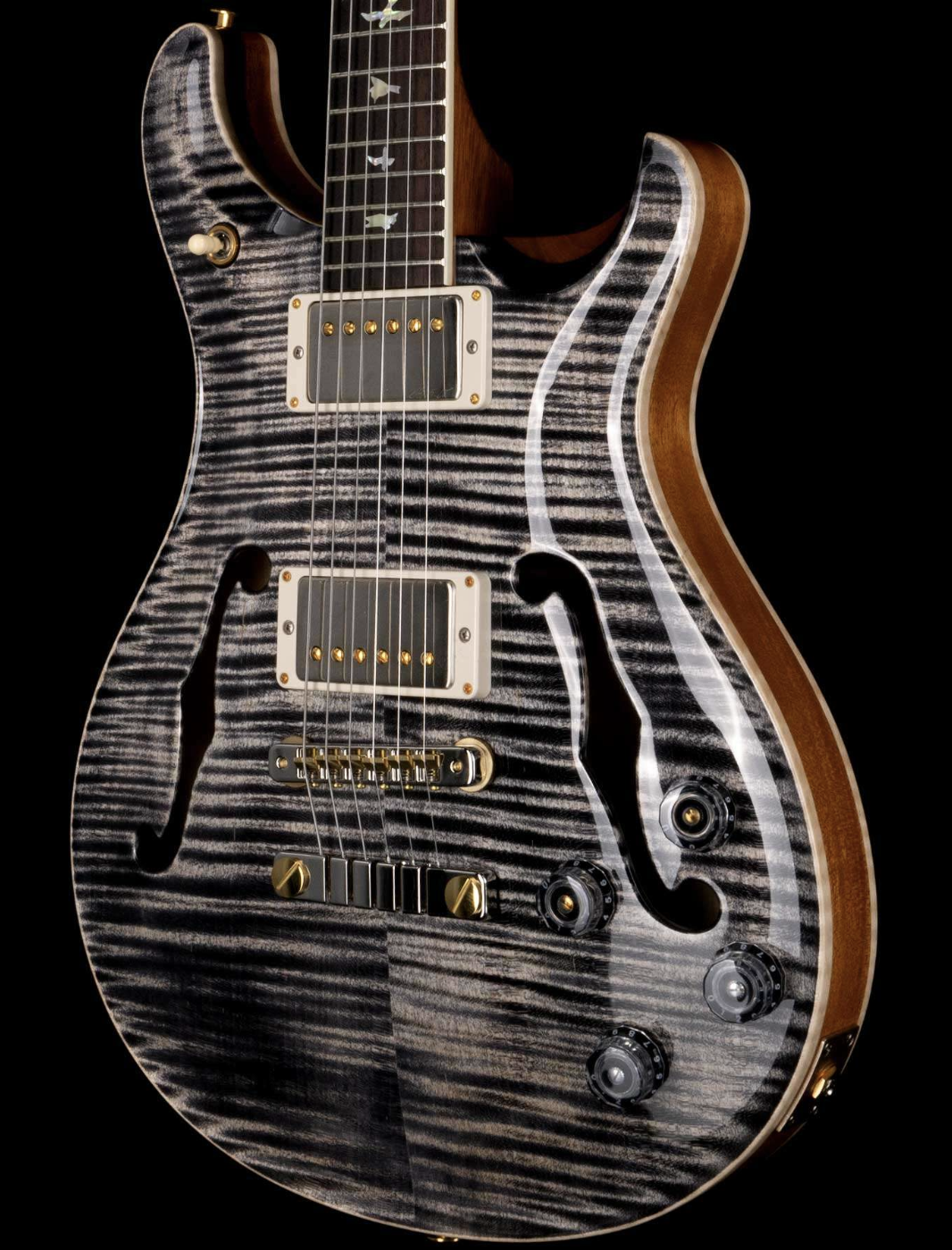 PRS McCarty 594 Hollowbody II Flame Maple 10 Top Rosewood Board Charcoal