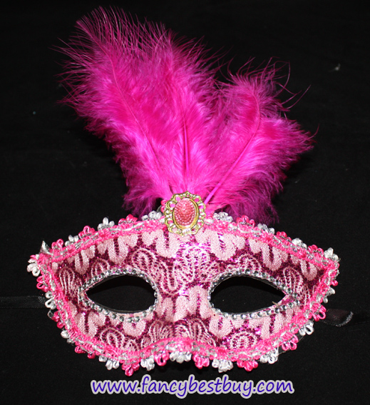 หน้ากากแฟนซี, หน้ากากปาร์ตี้ ประดับเพชรและขนนก สำหรับประกอบชุดไปงานปาร์ตี้ ขนาด 24 * 11 ซม. มีหลายสี