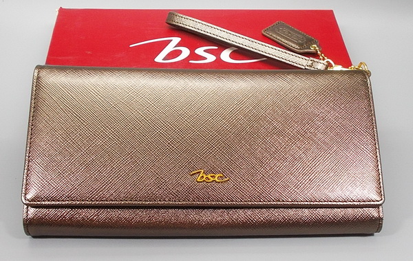 กระเป๋าสตาค์ bsc น้ำตาลเมทาลิก ใหม่ แท้