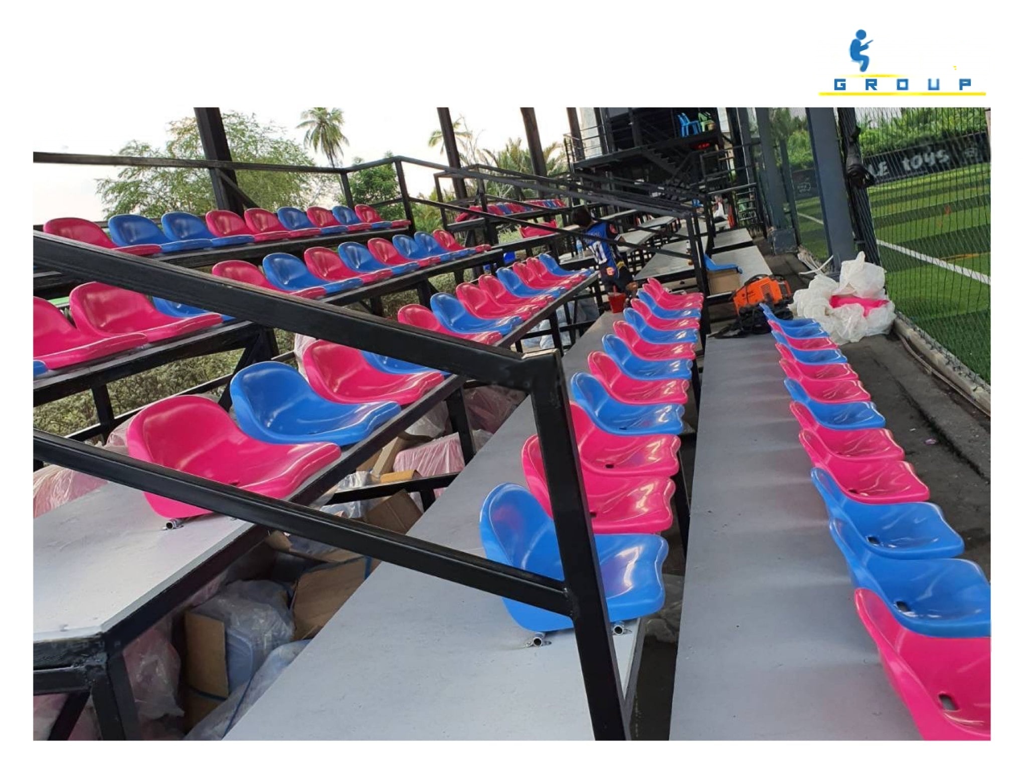 เก้าอี้อัฒจันทร์พนักเตี้ย HDPE เก้าอี้อัฒจรรย์ เก้าอี้ชมกีฬา ที่นั่งอัฒจันทร์ ที่นั่งเชียร์ อัฒจันทร์สนามกีฬา พร้อมส่ง สีส้ม ฟ้า น้ำเงิน เขียว