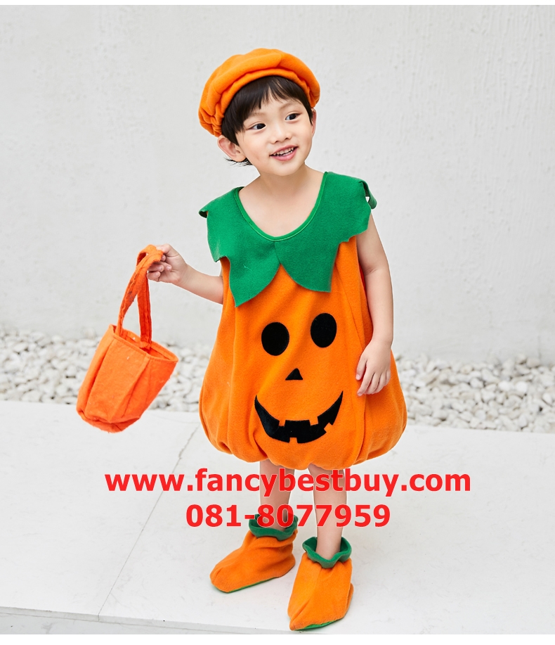 ชุดฟักทอง แบบเสริมฟองน้ำช่วงตัว ชุดฮาโลวีน ชุดแฟนซีเด็กทารก สำหรับวันฮาโลวีน ใช้ได้ทั้งเด็กชายหญิง ขนาด 90, 100, 110, 120, 130, 140