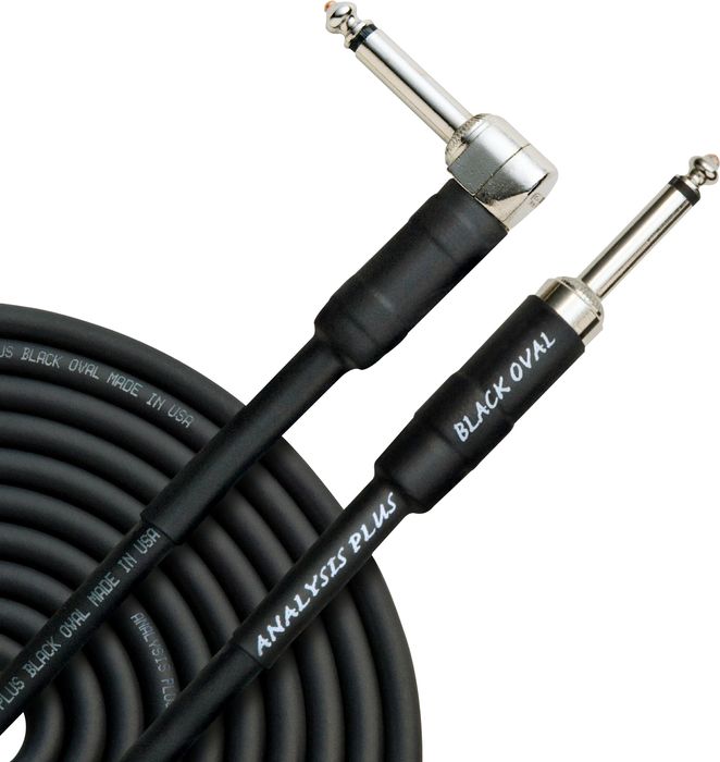 Analysis Plus Black Oval Instrument Cable 1/4" Straight to Angle