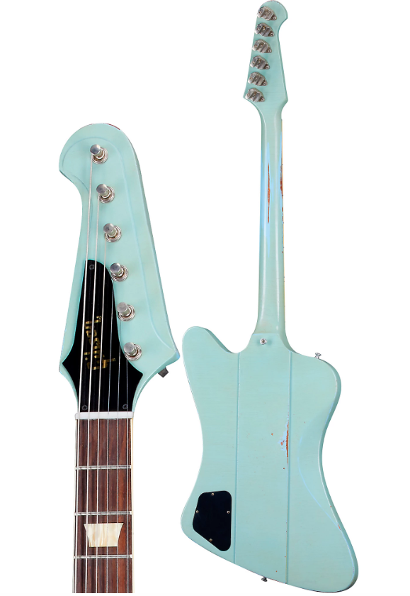 Gibson Custom Murphy Lab 1963 Firebird V With Maestro Vibrola Heavy Aged Electric Guitar Antique Frost Blue