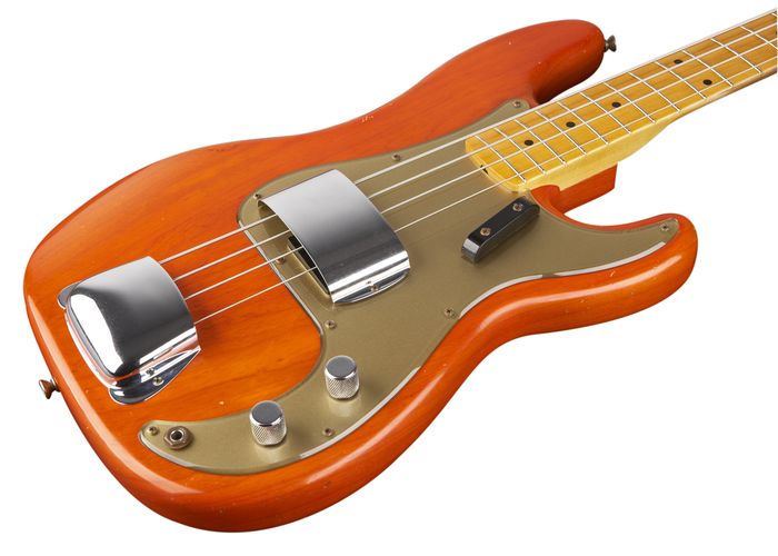 Fender Custom Shop '57 Precision Bass Relic Electric Bass Guitar Master Built by Dale Wilson Transparent Gretsch Orange