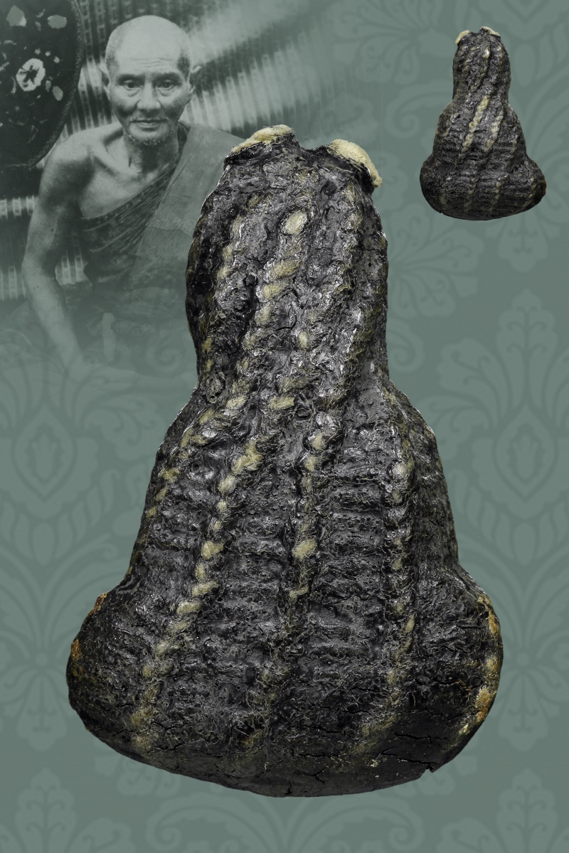 พระปิดตาพิมพ์ใหญ่ลงรักดำถักเชือก หลวงปู่ยิ้ม วัดหนองบัว จ.กาญจนบุรี (โชว์พระ)