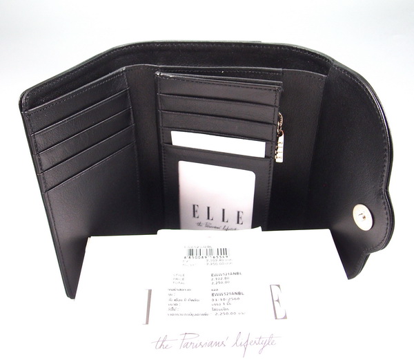 กระเป๋าสตางค์ ELLE ดำ 3 พับ ใหม่ แท้