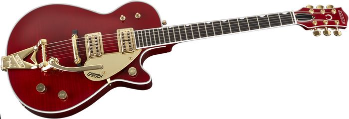 Gretsch Guitars Custom Shop Duo Jet Flame Maple Top Electric Guitar Deep Cherry Stain
