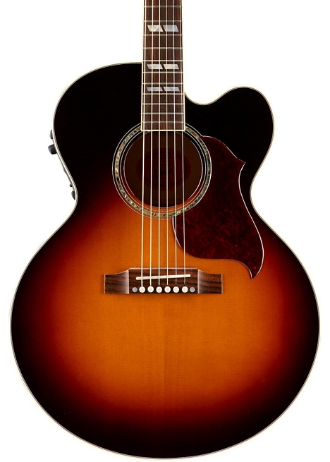 Gibson Limited Edition J-185 EC Quilt Custom Acoustic Electric Guitar - Sunset Burst