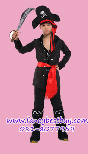 ชุดแฟนซีเด็กเจ้าชายโจรสลัด Caribbean Pirate มีขนาด L
