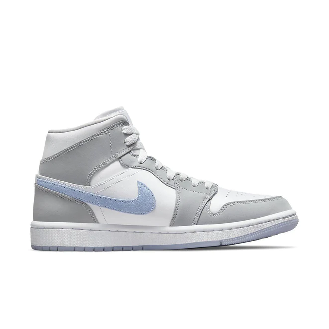 Nike Air Jordan 1 Mid White Aluminum Wolf Grey