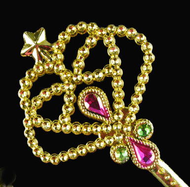 ไม้คทาสีทอง หลากแบบ ประกอบชุดเจ้าหญิง ชุดนางฟ้า ชุดผีเสื้อ ขนาดยาว 30 ซม. (จำหน่ายคู่กับชุดแฟนซี ไม่ขายแยก)