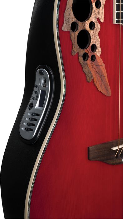 Ovation iDea Celebrity Acoustic-Electric Guitar with Built-In MP3 Recorder Cherry Burst