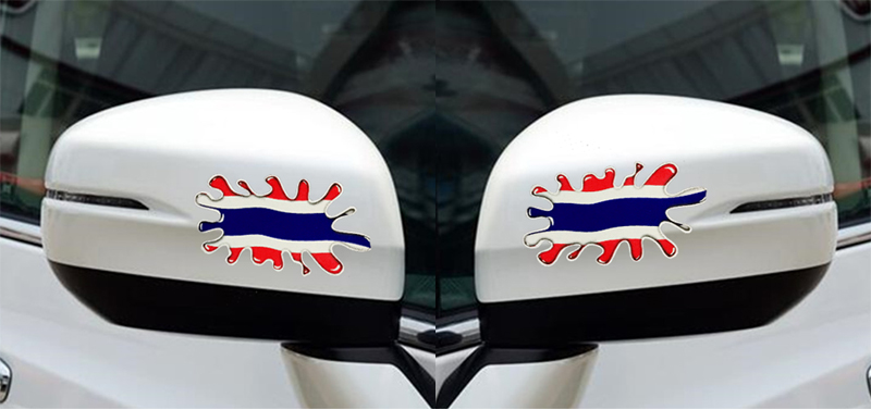 สติ๊กเกอร์ ติดรถ ติดกระจกมองข้าง ลายธงชาติ