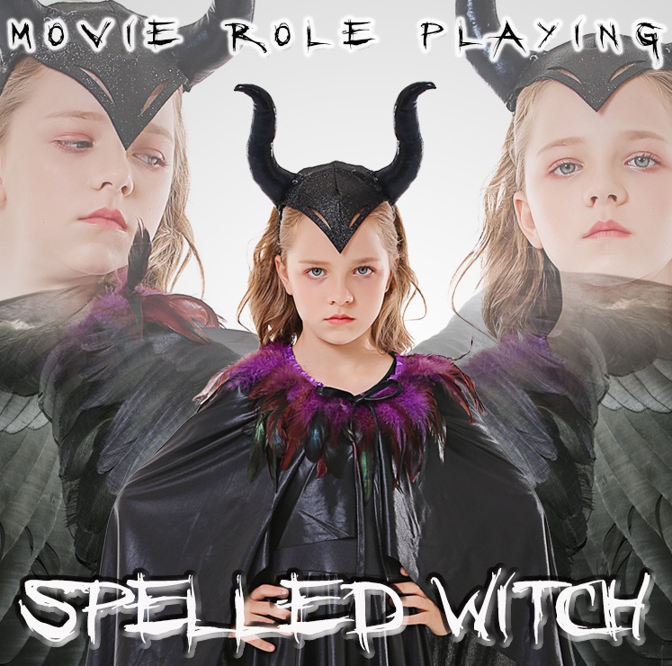 ชุดแฟนซีเด็ก ชุดมาเลฟิเซนต์ นางฟ้าปีศาจ Maleficent ชุดแฟนซีผู้หญิง ขนาด 140