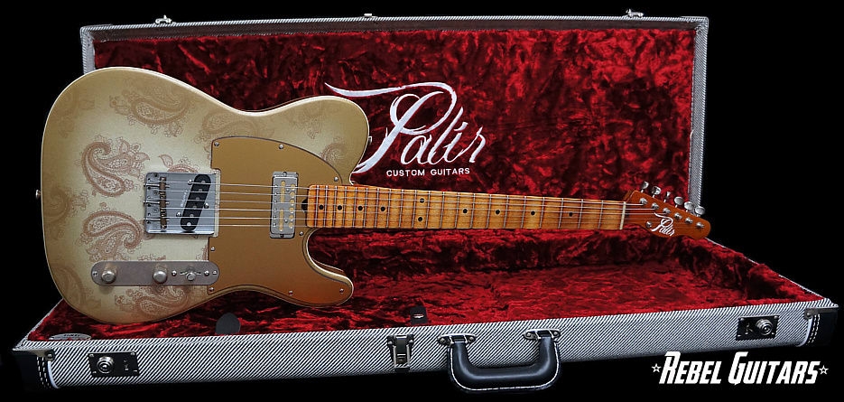 Palir Guitars Double Bound Titan Tele in Aged Gold Paisley NAMM 16