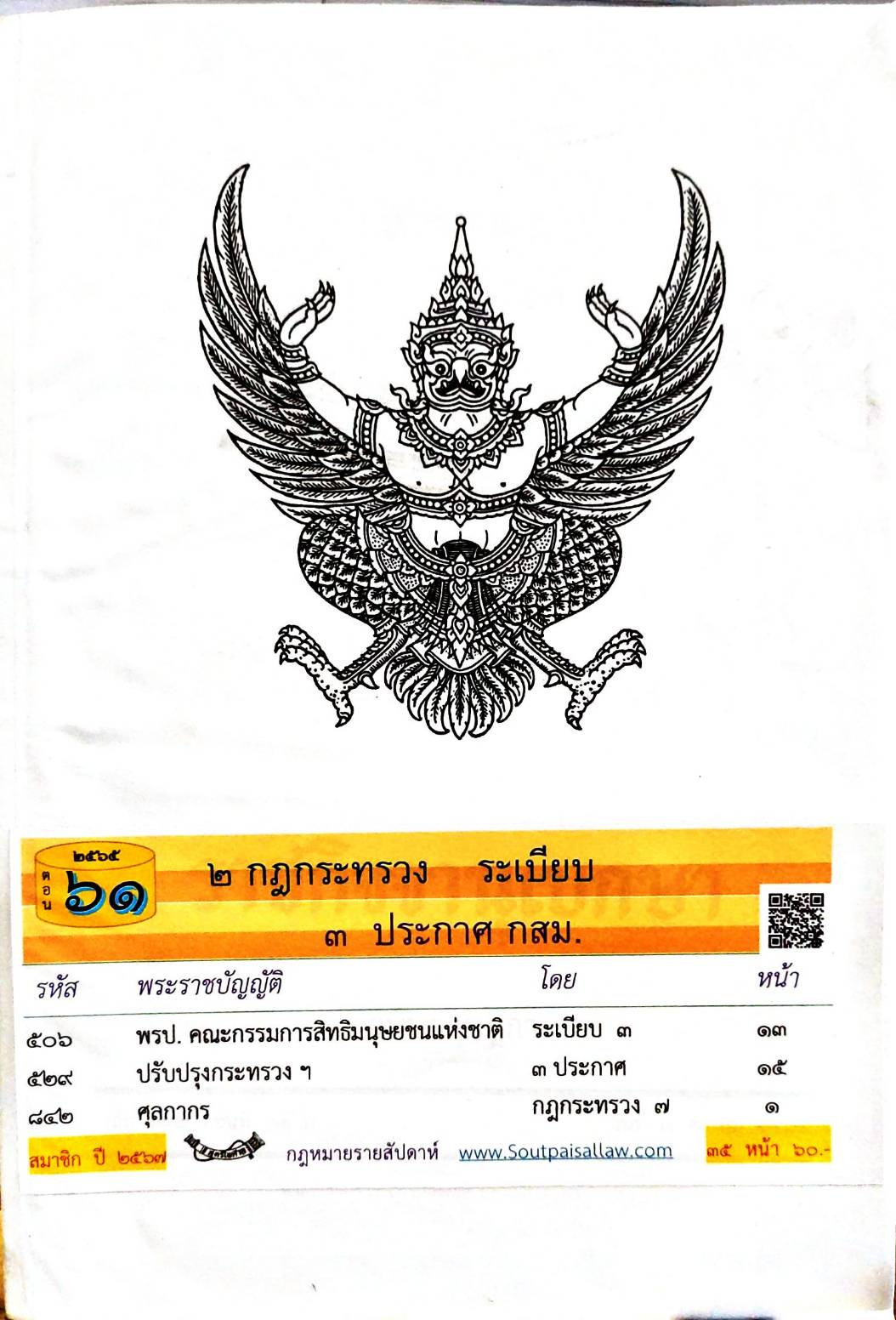 กฎหมายใหม่ปี 2565 ตอนที่ 61 2 กฎกระทรวง ระเบียบ 3 ประกาศ กสม.