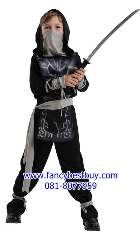 ชุดฮาโลวีน ชุดนินจาโครงกระดูก 3D สะท้อนแสง ชุดโครงกระดูก สำหรับวันฮาโลวีน Skeleton Ninja มีขนาด XL