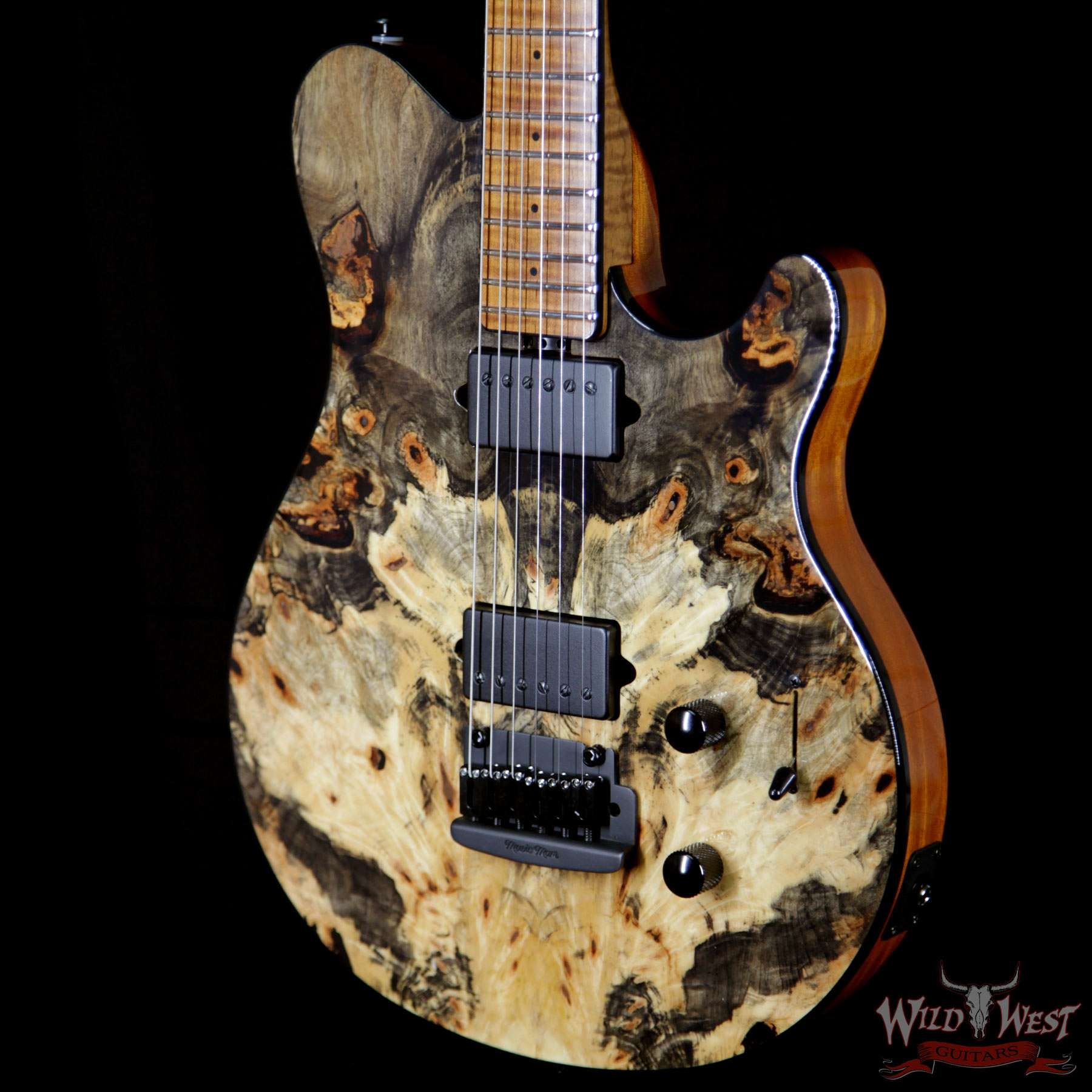 Ernie Ball Music Man BFR Axis Super Sport Limited # 36 of 85 Buckeye Burl Top Roasted Flame Maple Neck - Natural