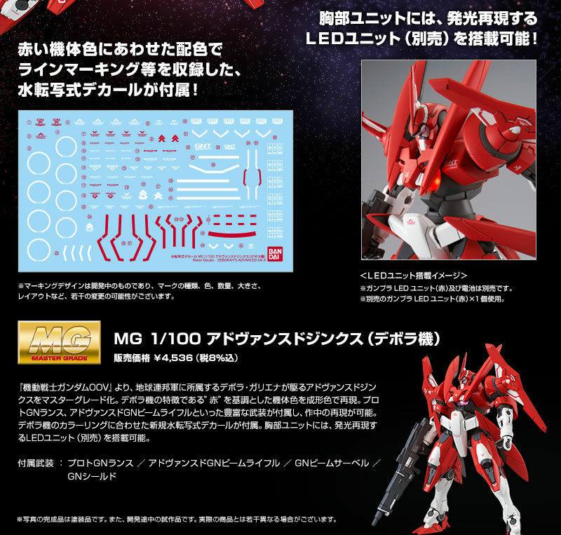 P-bandai:MG 1/100 Advanced GN-X (Deborah Machine) 4536yen