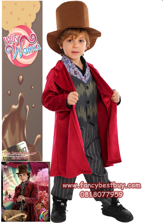 ชุดแฟนซี Willy Wonka & Charlie & the Chocolate Factory ขนาด M 115-125, L 125-135, XL 135-145