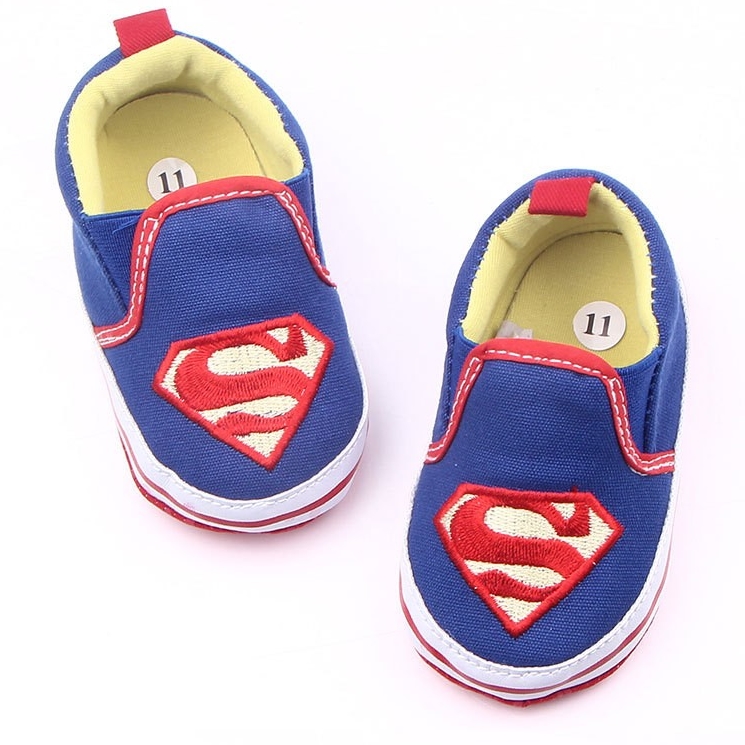 รองเท้าเด็กอ่อน 0-12เดือน รองเท้าเด็กชาย เด็กหญิง ลาย Super MAN