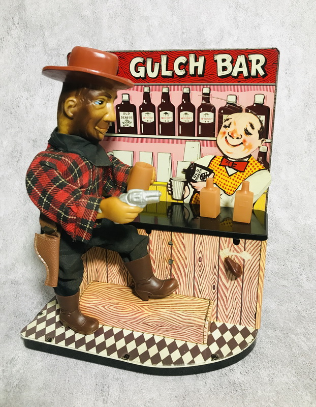 Western Bad Man Battery Tin Toy