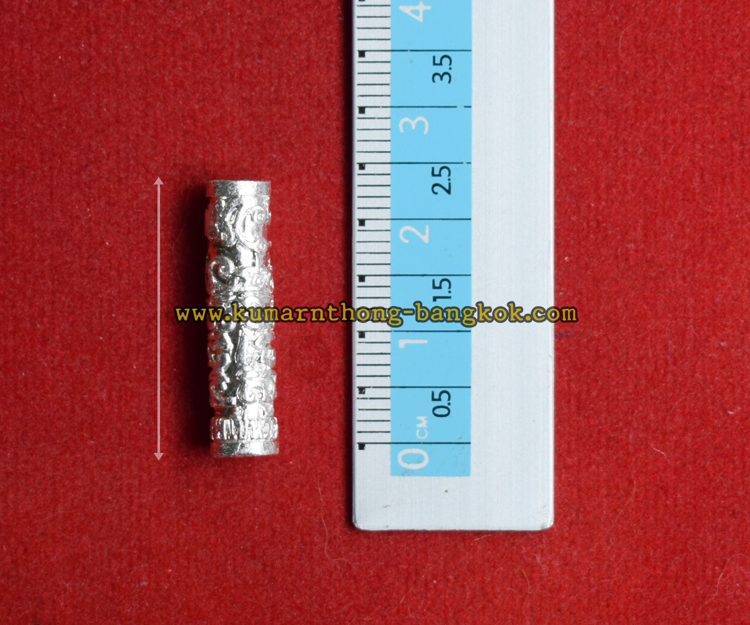 ตะกรุด นะเมตตา มหาระรวย เสน่หา วัดบางพระ (หลวงพ่อเปิ่น) จ.นครปฐม เนื้อโลหะ สีเงิน ขนาดพกพา กว้าง 2.5ซม. หนา 0.5ซม. ออกบูชาปี 2560