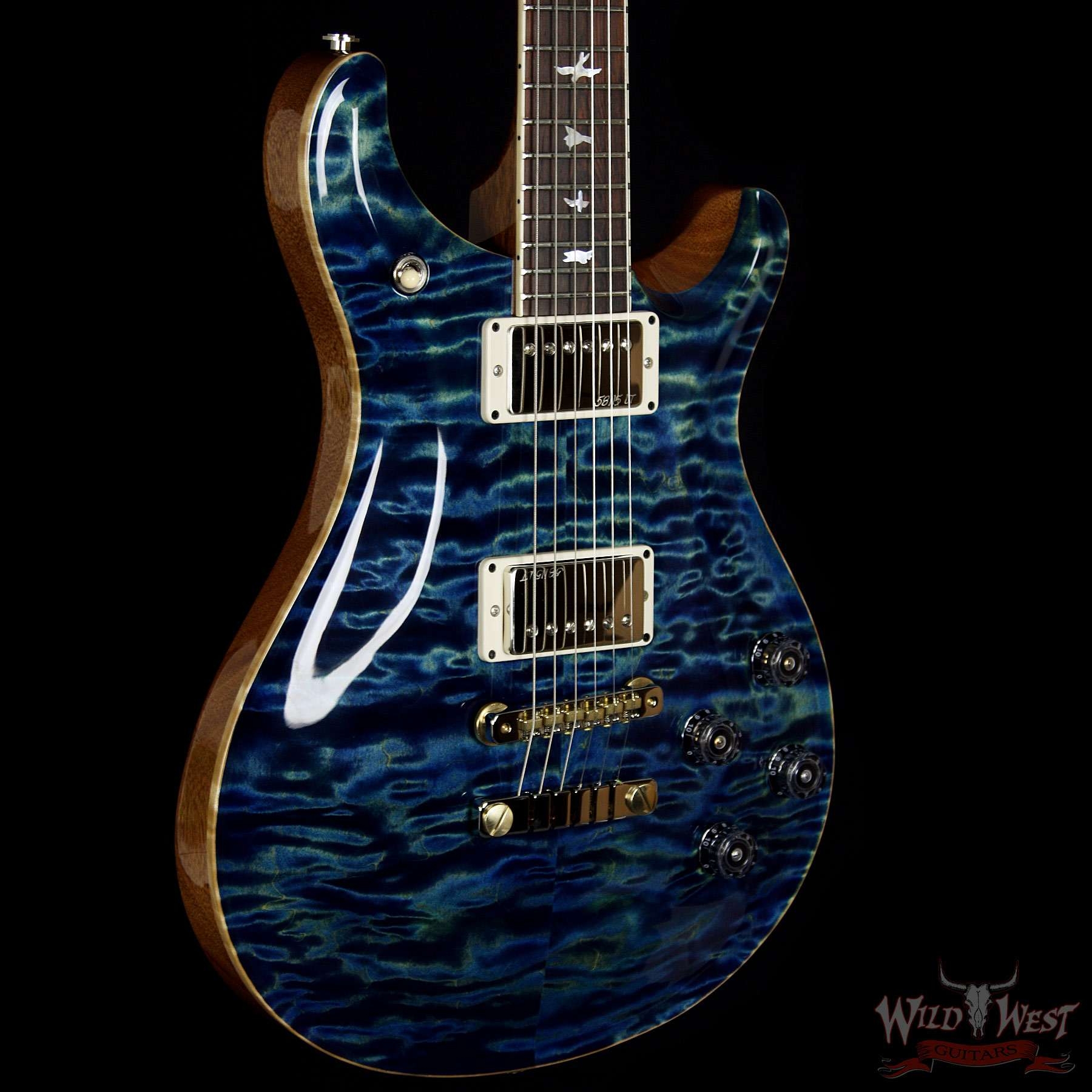 PRS Wood Library 10 Top McCarty 594 Quilt Top River Blue W/Brazilian Rosewood Fretboard