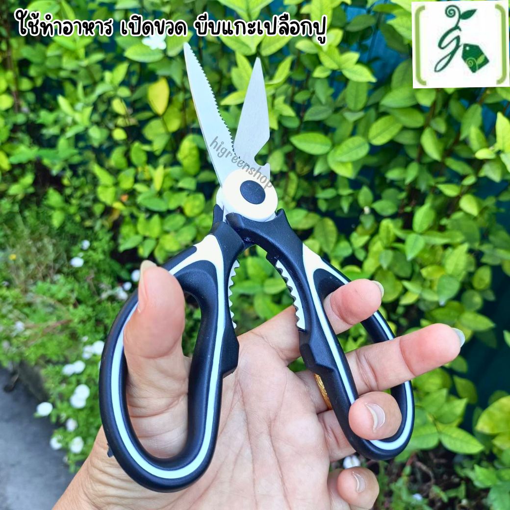 กรรไกรครัวเอนกประสงค์ กรรไกรตัดอาหาร กรรไกรสแตนเลส มีฝาครอบ จำนวน 1 ด้าม