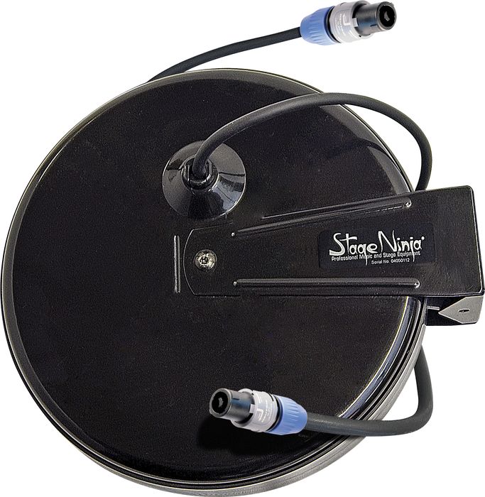 Stage Ninja Stage Ninja Retractable Speaker Cable (Speakon) with Neutrik NL2FC Series Connectors Black