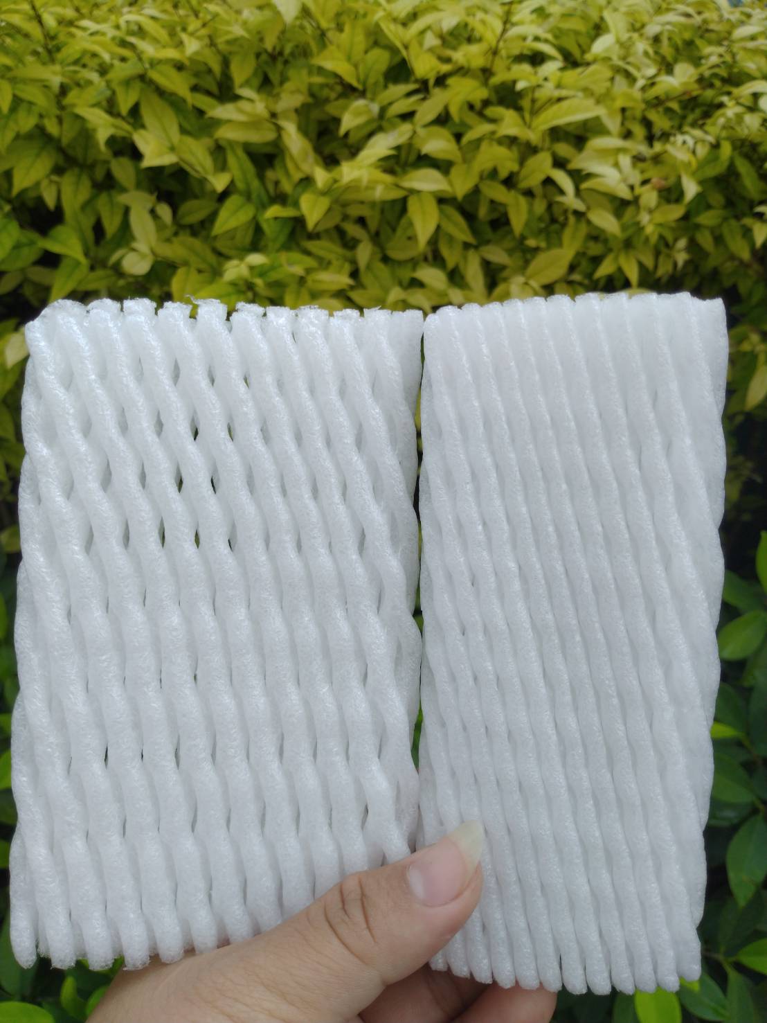 โฟมตาข่าย ห่อผลไม้กันกระแทกขนาด12ซม.(แบบเส้นเล็ก) 100 ชิ้น