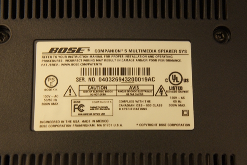 Bose Companion 5 Multimedia Speaker System