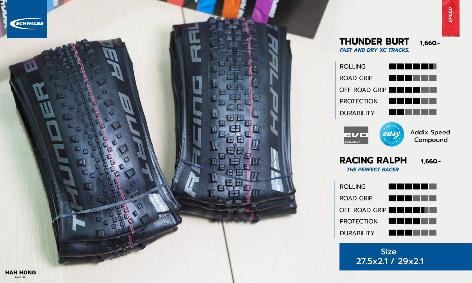 ยางนอกขอบพับ Schwalbe Racing Ralph 27.5x2.1/29x2.1