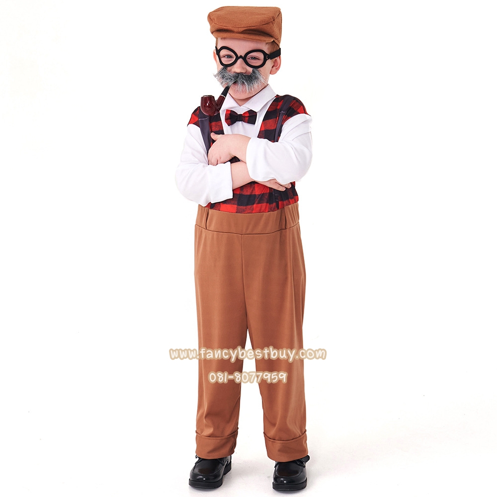 ชุดคนแก่ ชุดคุณตา Grandpa ชุดแฟนซีเด็ก มีขนาด M 120-135, L135-145