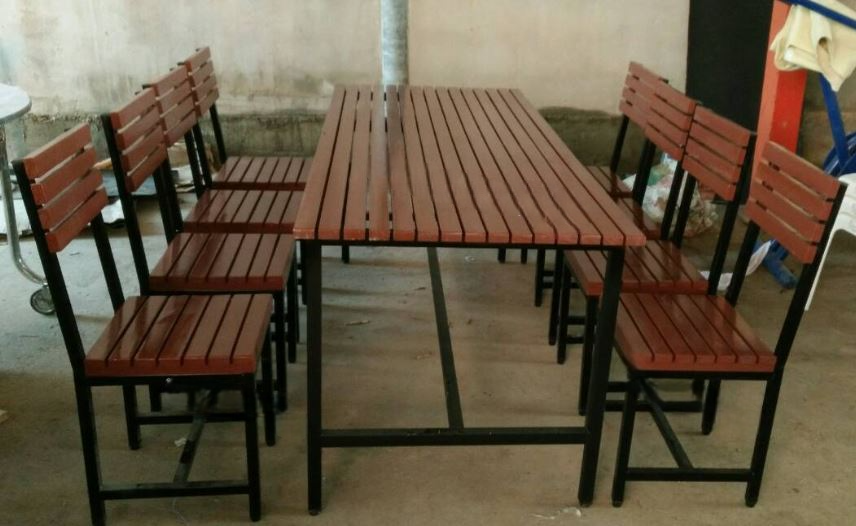 โต๊ะโรงอาหาร ไม้ระแนงแผ่นใหญ่ พร้อมเก้าอี้เดี่ยว , โต๊ะโรงอาหาร,โต๊ะเก้าอี้ไม้,ชุดโต๊ะเก้าอี้ไม้, โต๊ะเก้าอี้โรงอาหาร, โต๊ะโรงอาหารโรงเรียน บริษัท โรงพยาบาล โรงงาน รับผลิตเฟอร์นิเจอร์