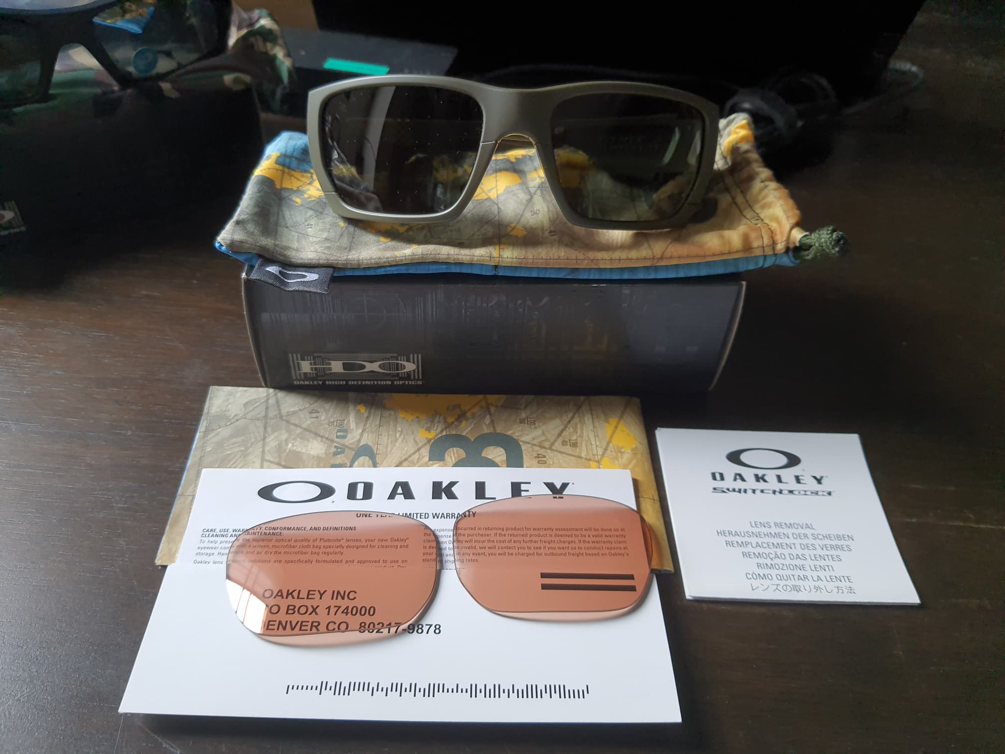 OAKLEY BOB BURNQUIST SIGNATURE SERIES STYLE SWITCH Matte Dark Green with Dark Grey & VR50 OO9194-13