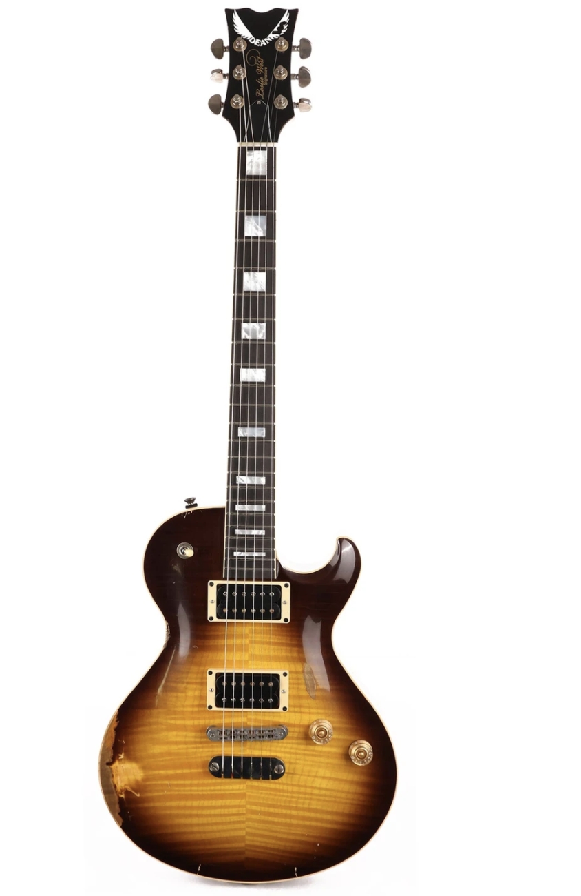 Dean USA Leslie West Tattered N Torn Hand Signed Trans Brazilia